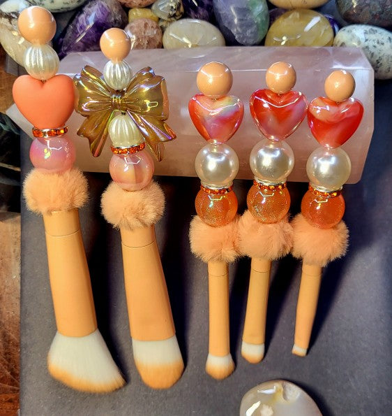 5-Piece Beaded Makeup Brush Set | Aesthetic Makeup Brushes | Cute Beaded Beauty Tools for Glam, Travel & Everyday Makeup