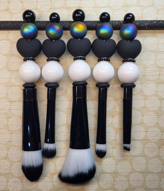 5-Piece Beaded Makeup Brush Set | Aesthetic Makeup Brushes | Cute Beaded Beauty Tools for Glam, Travel & Everyday Makeup