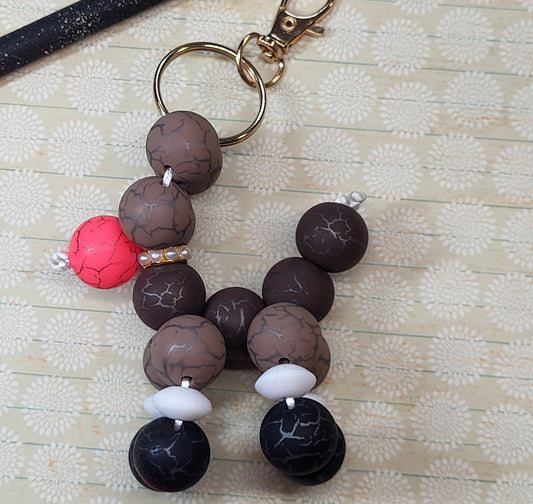 Balloon Dog Keychain | Handmade 15mm Silicone Bead Animal Keyring | Cute Bag, Purse & Backpack Charm