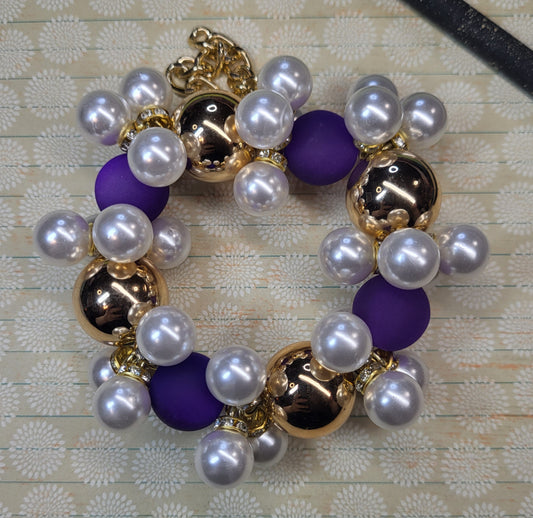 Handmade Pearl & Acrylic Beaded Mini Christmas Ornaments with Adjustable Chain | Wire Made Holiday Tree Decorations