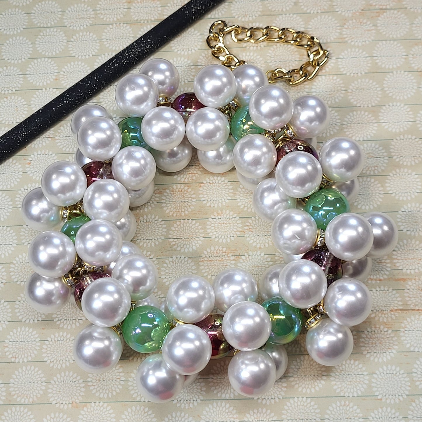 Custom Large Pearl Beaded Christmas Ornaments | Handmade Holiday Tree Decorations | Elegant Wire-Made Christmas Décor