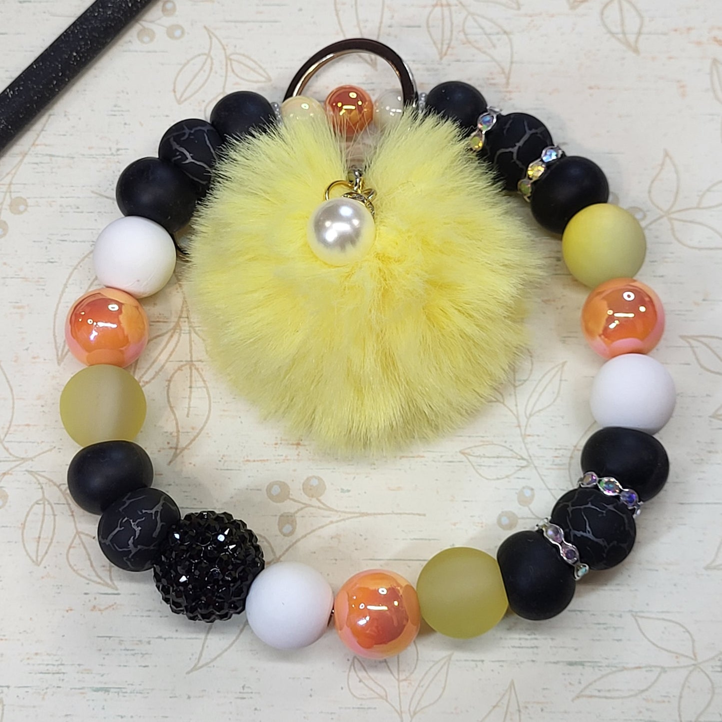 🍂 Fall-Themed 304 Stainless Steel Wire Made, Beaded Wristlet Keychains