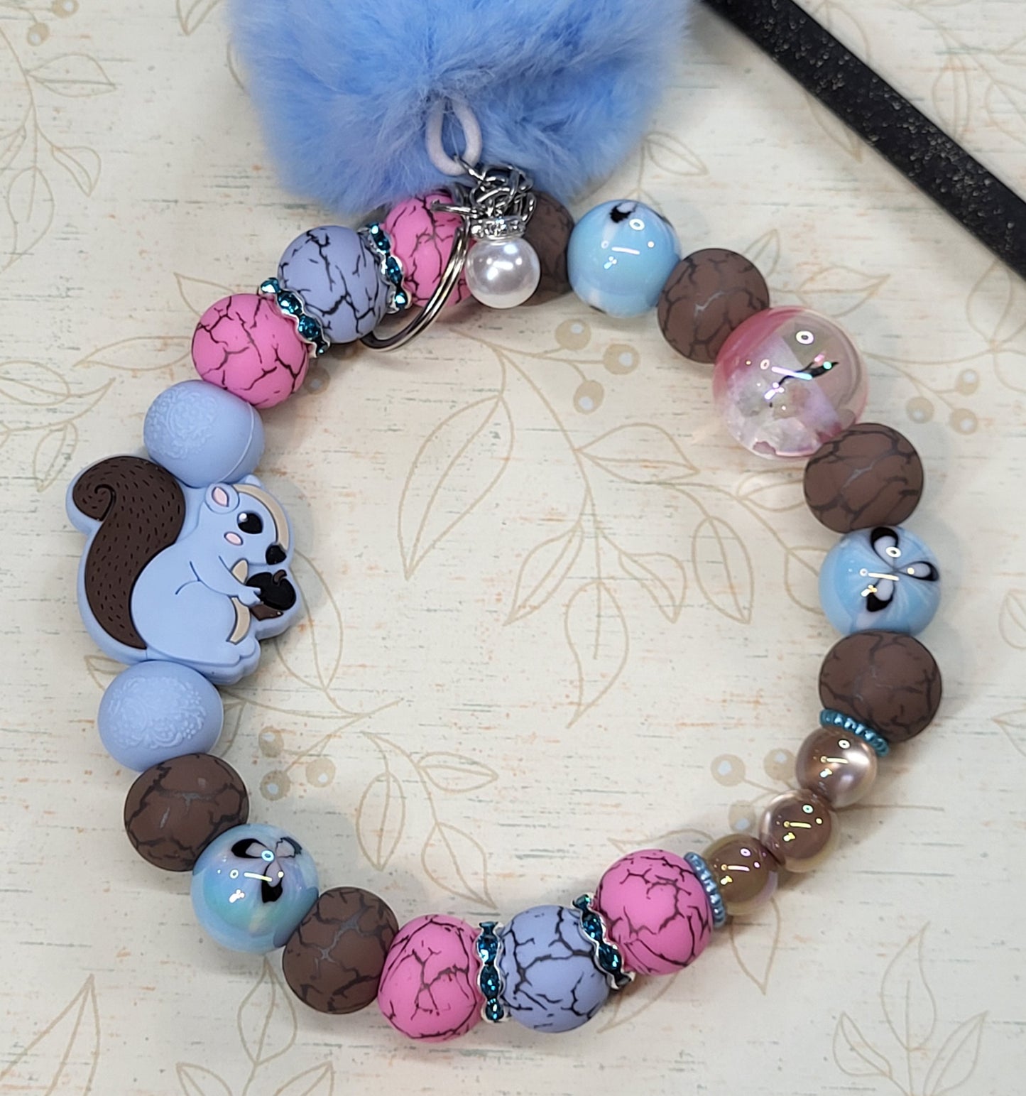 🍂 Fall-Themed 304 Stainless Steel Wire Made, Beaded Wristlet Keychains