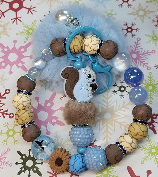 🍂Fall Themed 304 Stainless Steel Beaded Wristlet Combo with Beaded Bar Keychain | Autumn Wristlet Keychain Set | Handmade Durable Fall Accessory