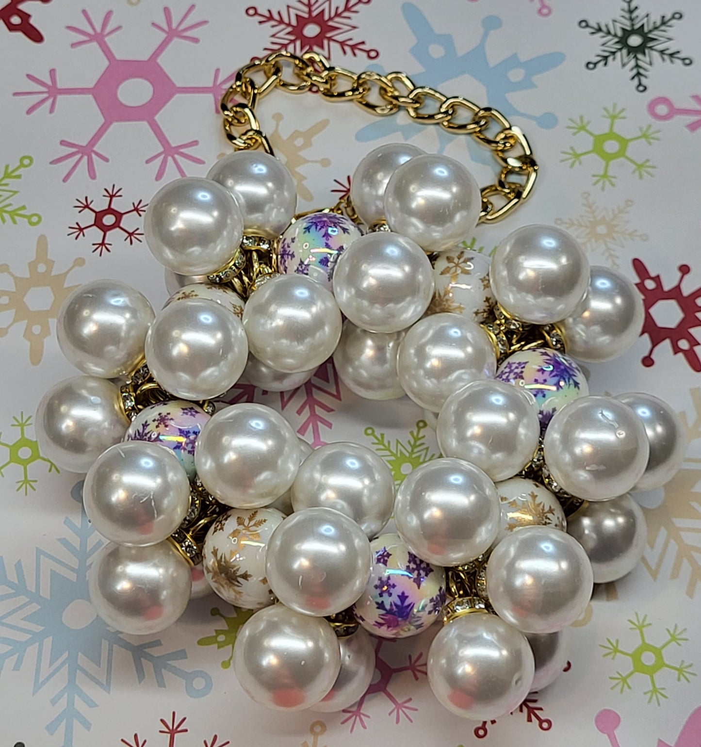 🎄 Mini Handmade Beaded Christmas Ornaments – Small Pearl & Acrylic Holiday Decorations on Stainless Steel Wire