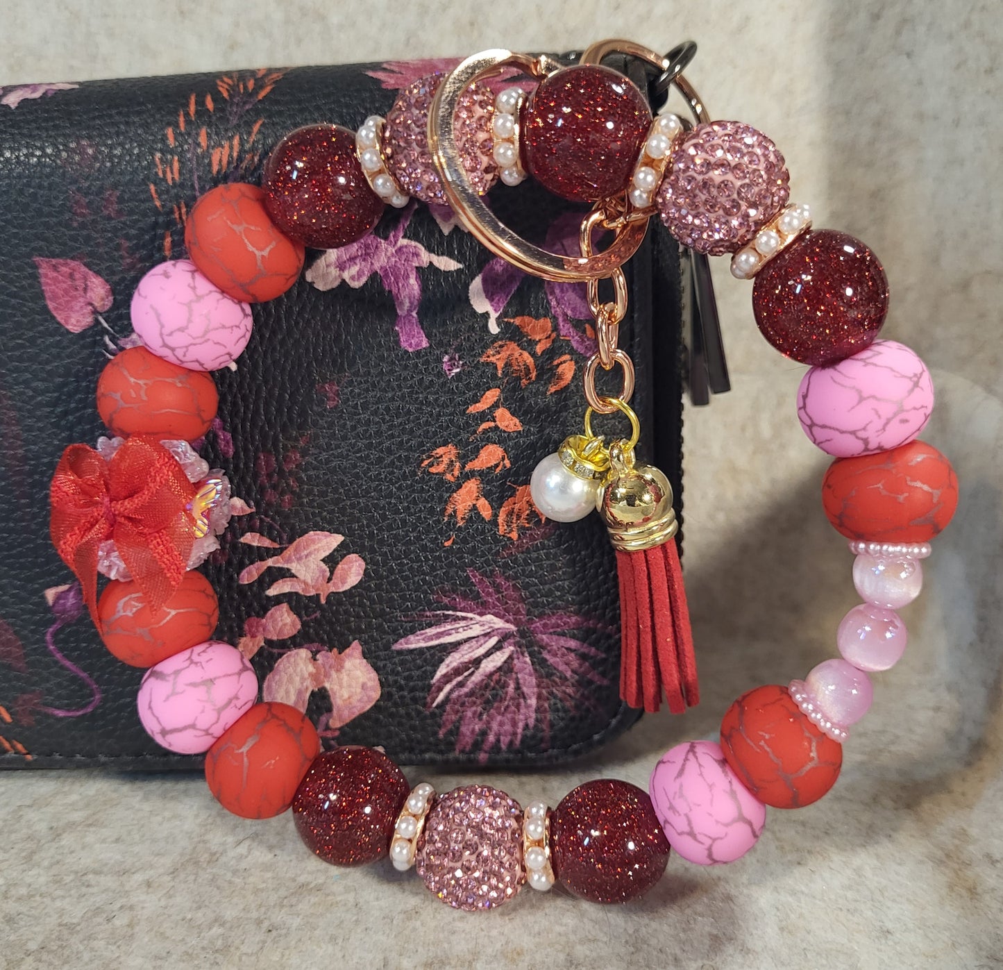 Wire Made Beaded Wristlet Keychains | Multiple Styles Available | Durable Beaded Keychain Bracelets