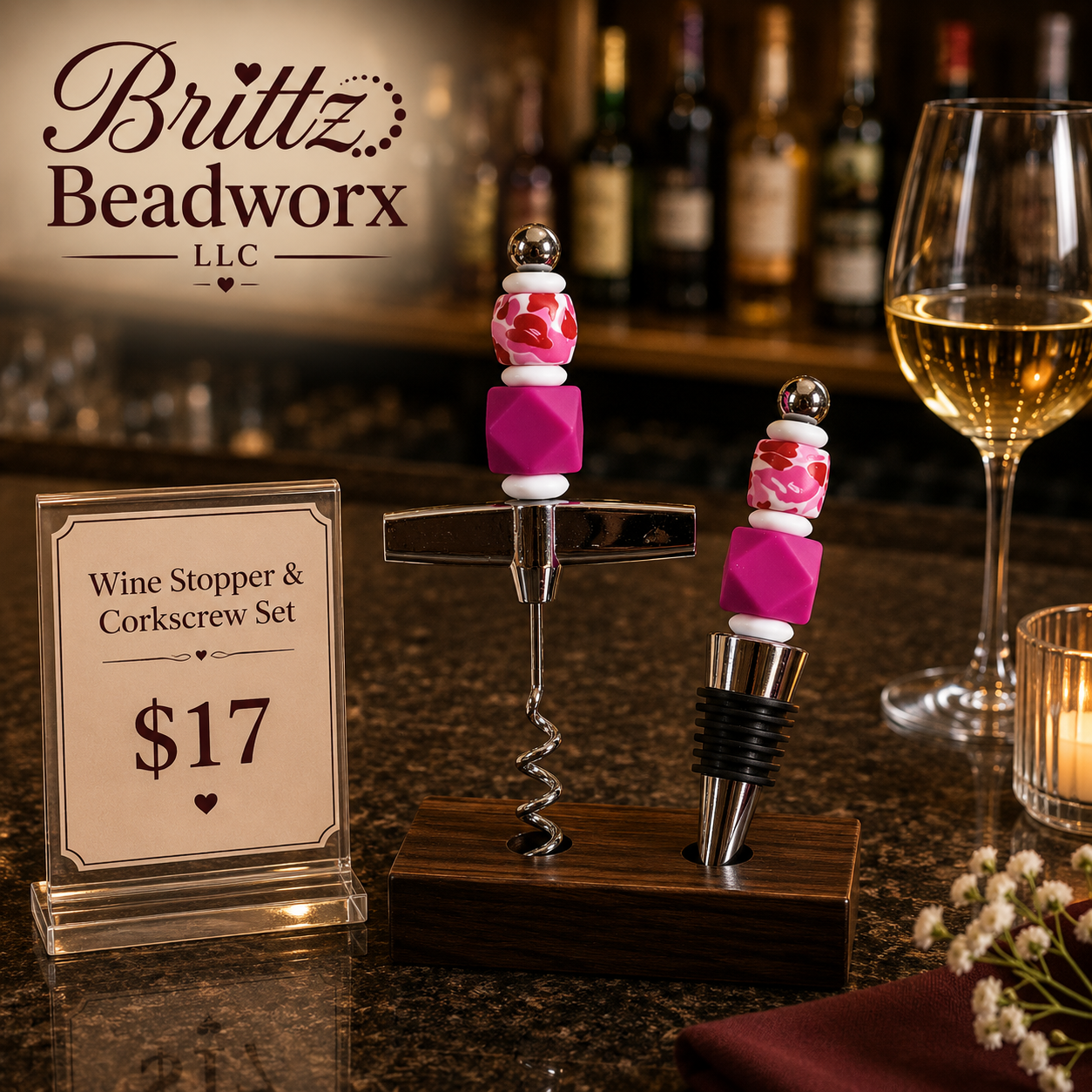 Corkscrew & Wine Stopper Set