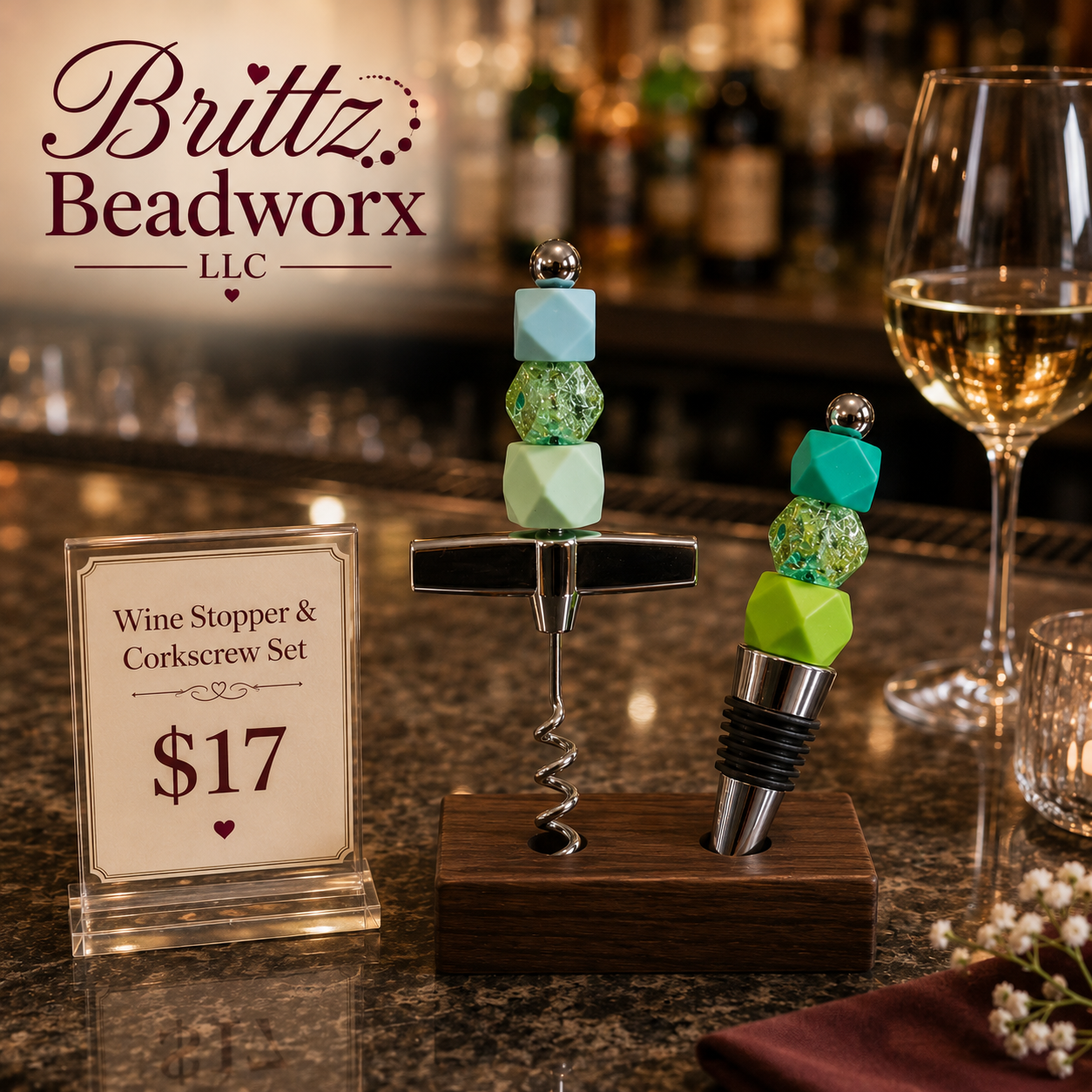 Corkscrew & Wine Stopper Set